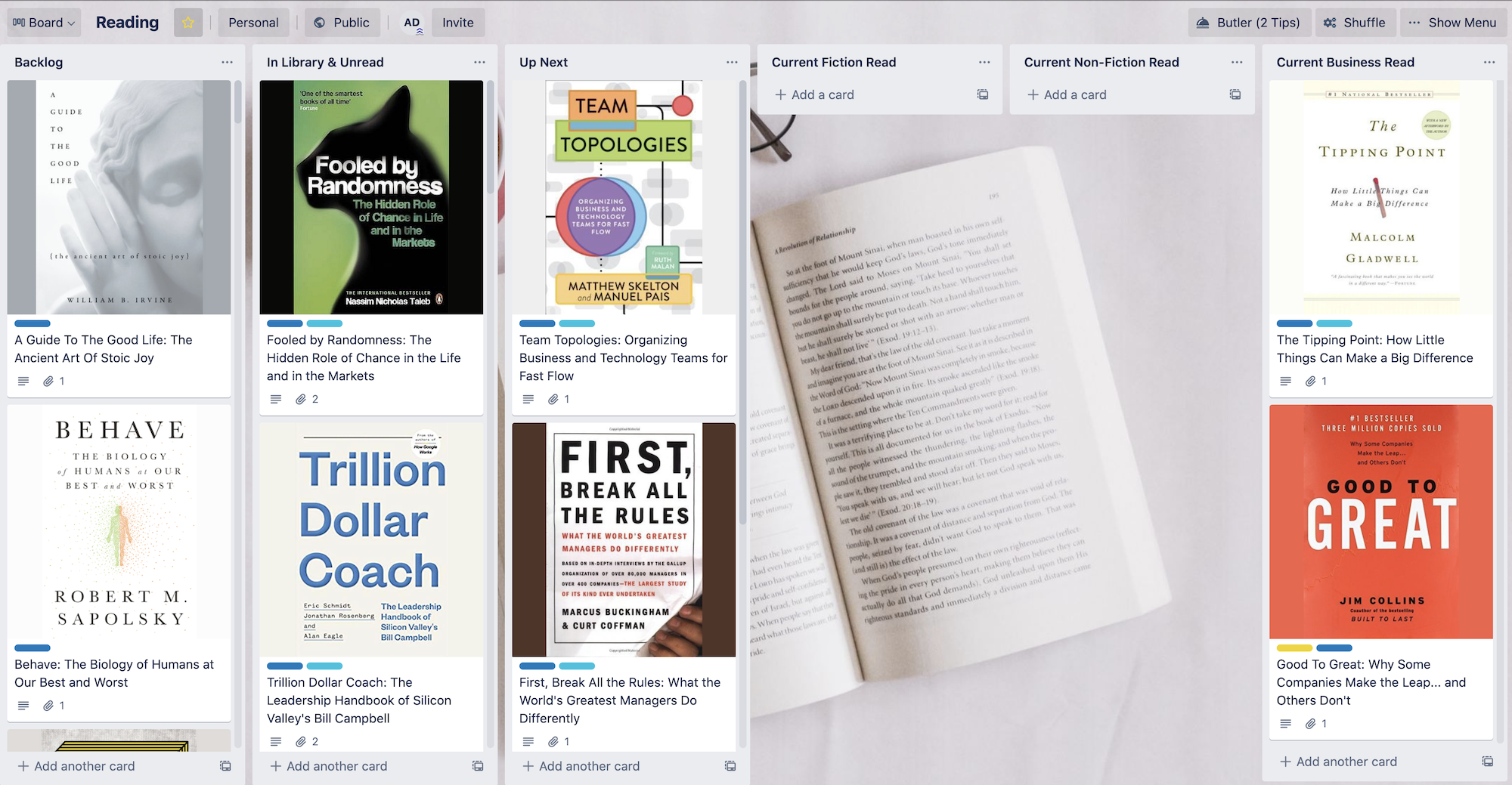 My Trello Reading board